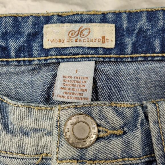 Frayed Denim Mini Skirt by So Wear It Declare It size 1 - Picture 3 of 4